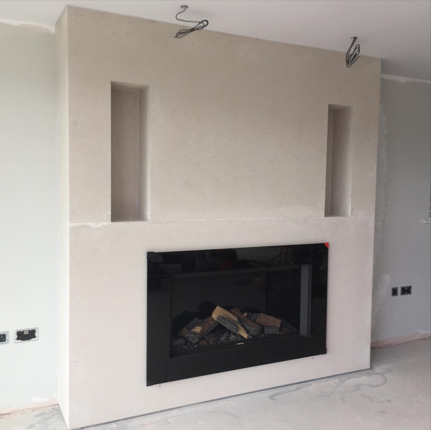 New Installation of a Gas Heater with Wood Effect Complete ready for painting and decorating