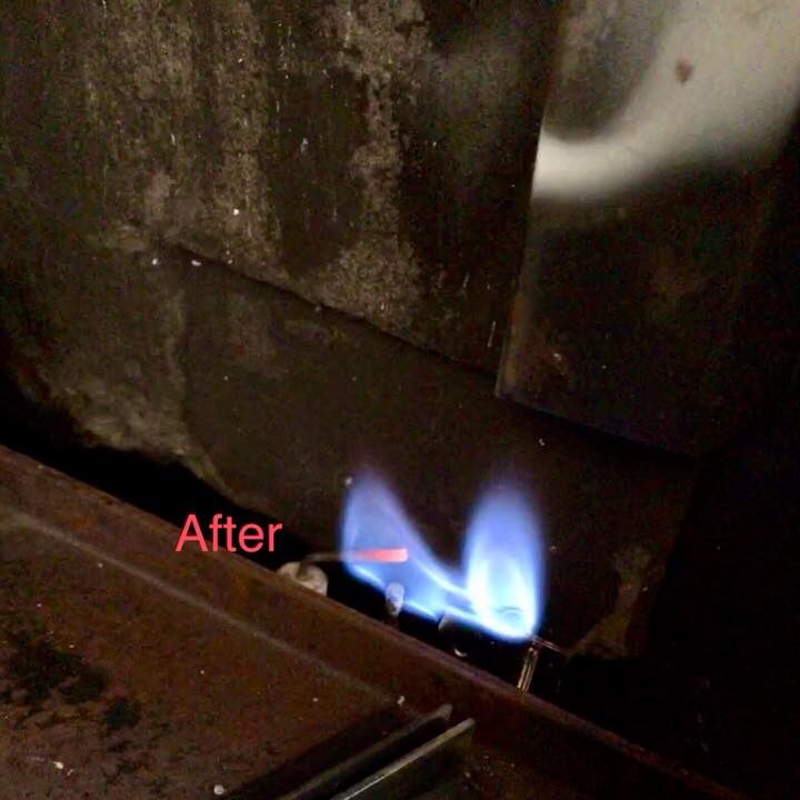 After Image of Gas Flame, Blue Flame equals good